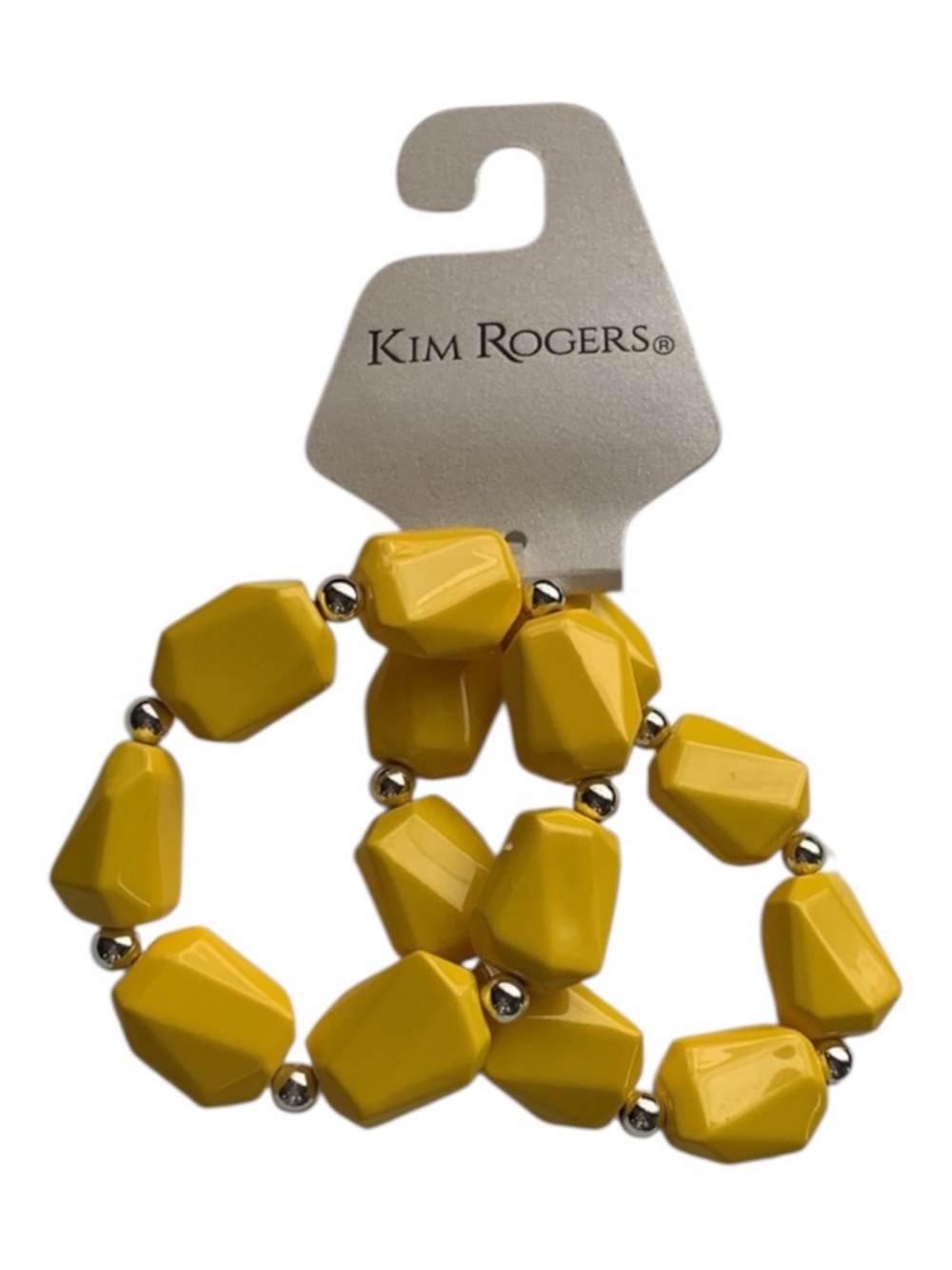 Kim Rogers Yellow Lucite Style Stretch Bracelets Set of 2